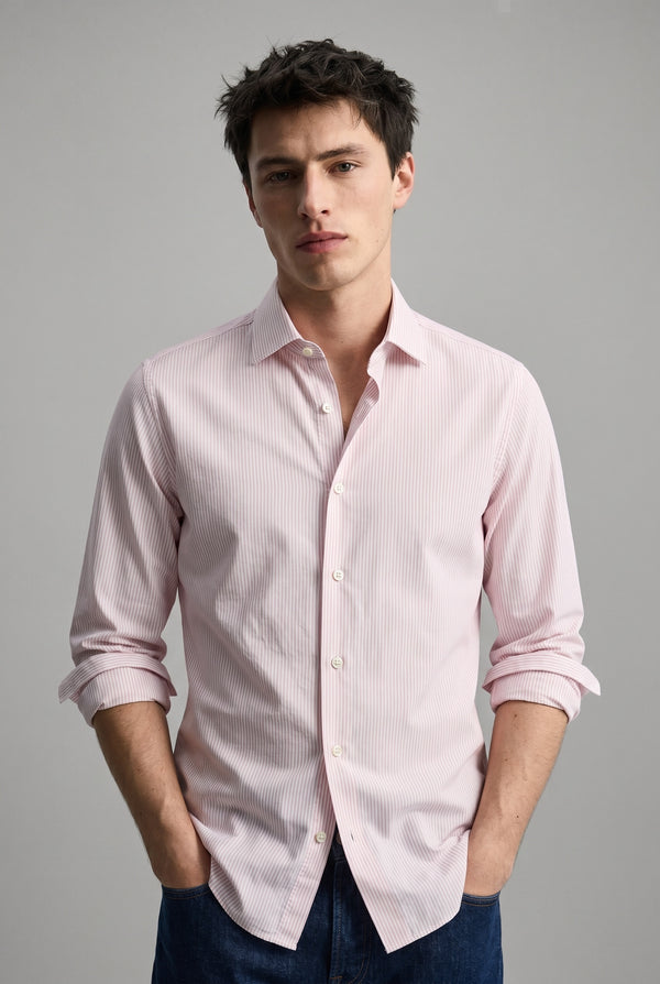 ZARA PINK STRIPE SLIM FIT SHIRT