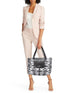 Cavalli Class Animal Print Large Tote Bag with Double Handle and Zip Closure