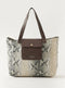 Cavalli Class Animal Print Large Tote Bag with Double Handle and Zip Closure