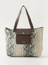 Cavalli Class Animal Print Large Tote Bag with Double Handle and Zip Closure