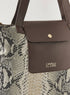 Cavalli Class Animal Print Large Tote Bag with Double Handle and Zip Closure