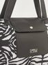 Cavalli Class Animal Print Large Tote Bag with Double Handle and Zip Closure