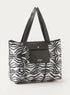 Cavalli Class Animal Print Large Tote Bag with Double Handle and Zip Closure