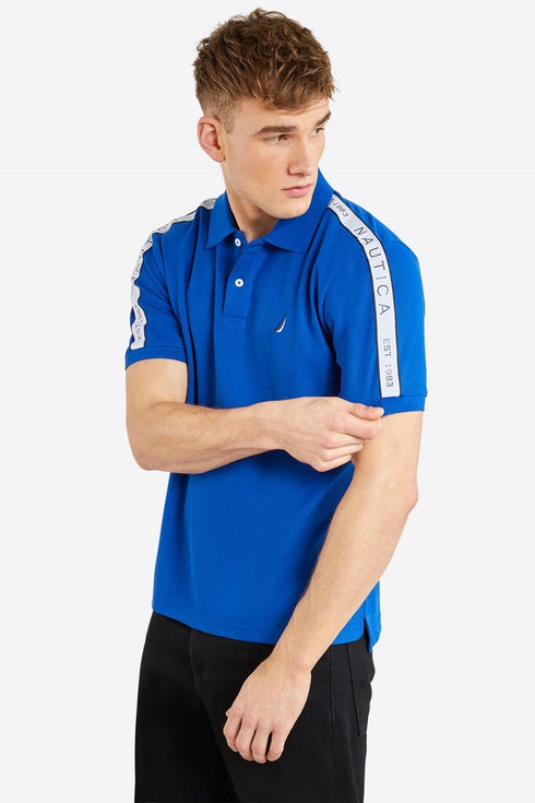 Nautica Cobalt Color Men's Polo Neck T-Shirt
