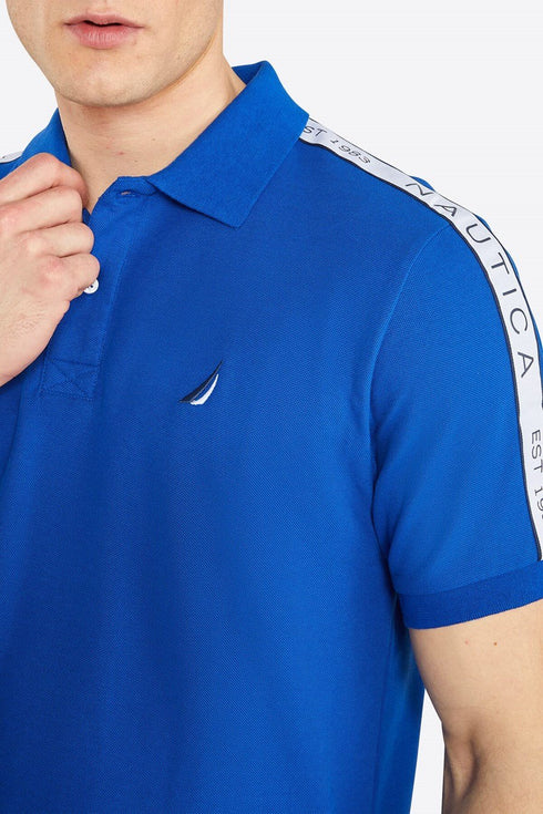 Nautica Cobalt Color Men's Polo Neck T-Shirt