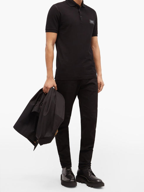 Dolce & Gabbana Pique Polo black