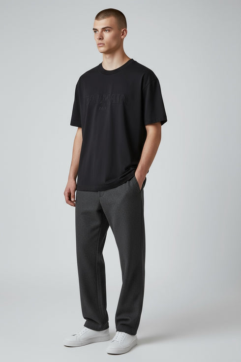 Balmain Embroidery Cotton T Shirt