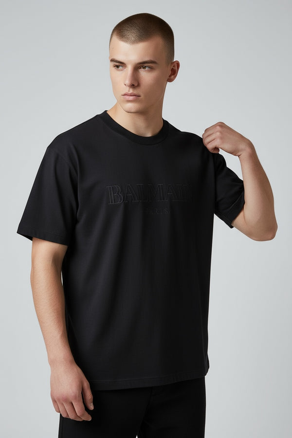 Balmain Embroidery Cotton T Shirt