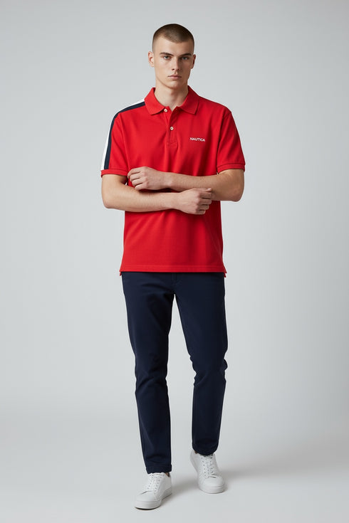 Nautica Men Embriodered Logo Regular Fit Polo
