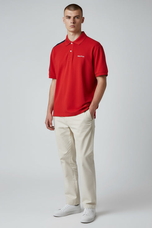 Nautica Men Embriodered Logo Regular Fit Polo