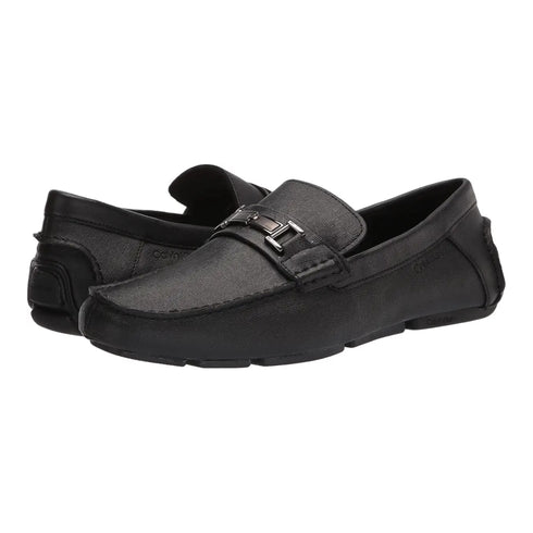 Calvin Klein Magnus Men's Slip-On Loafer in Black Weave Emboss