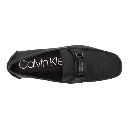 Calvin Klein Magnus Men's Slip-On Loafer in Black Weave Emboss