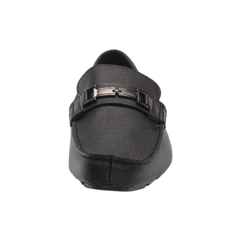 Calvin Klein Magnus Men's Slip-On Loafer in Black Weave Emboss