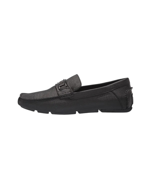 Calvin Klein Magnus Men's Slip-On Loafer in Black Weave Emboss