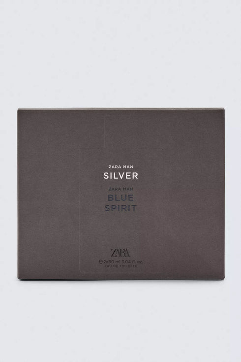ZARA MAN SILVER + BLUE SPIRIT EDT 2 X 90 ML (3.04 FL. OZ)