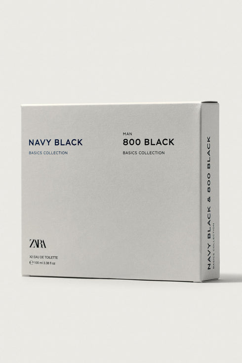 ZARA NAVY BLACK + ZARA MAN 800 BLACK EDT 2X100 ML / 3.38 OZ