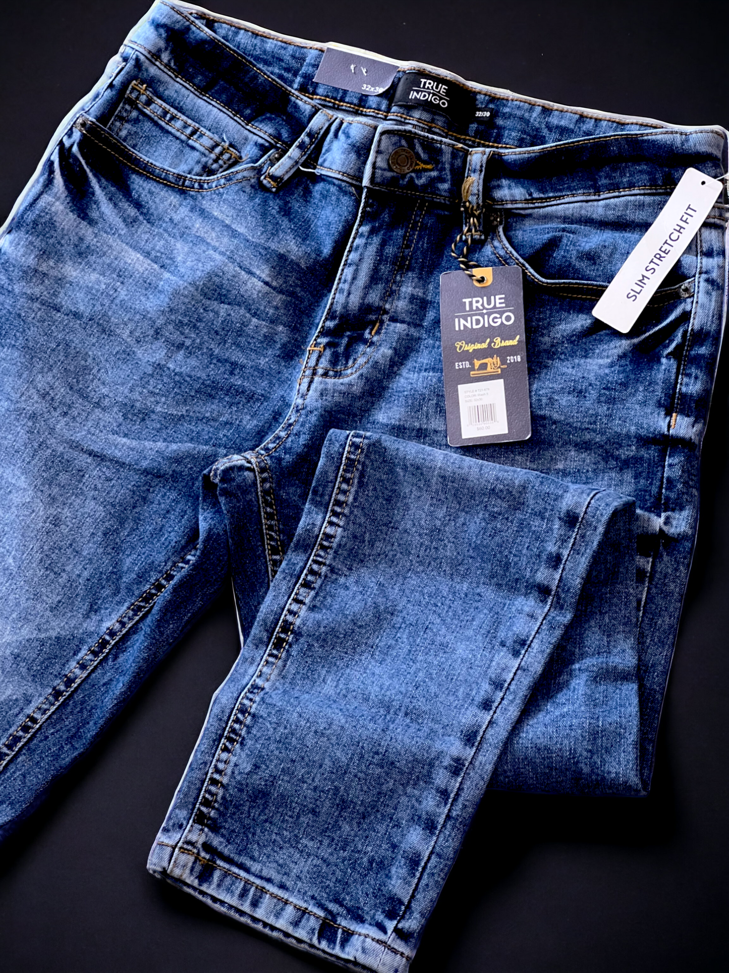 TRUE INDIGO SLIM-FIT JEANS