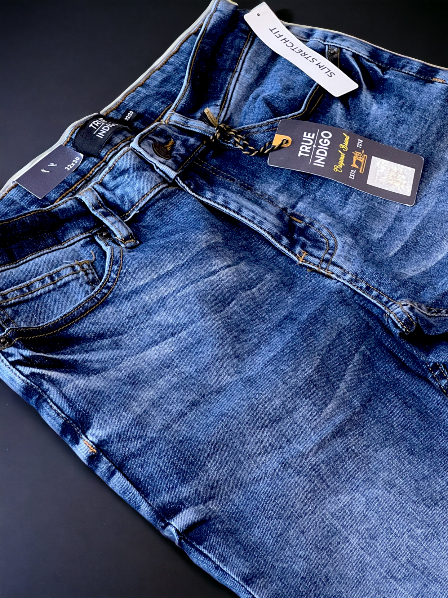 TRUE INDIGO SLIM-FIT JEANS