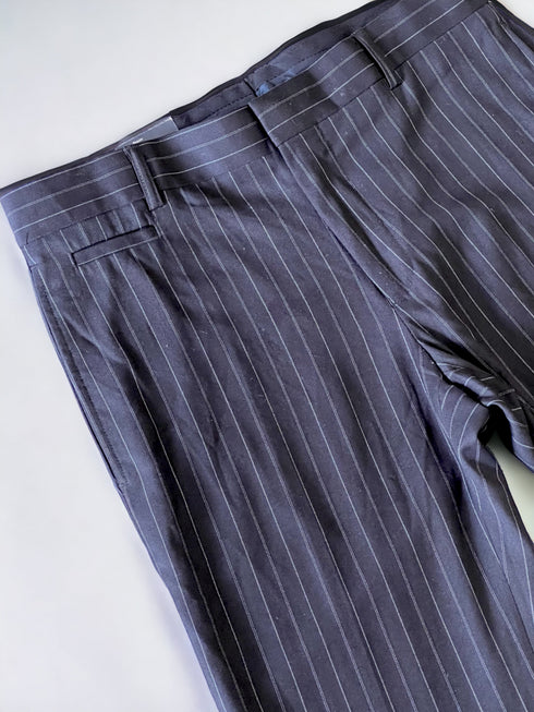 H&M STRIPES BLACK DRESS PANTS