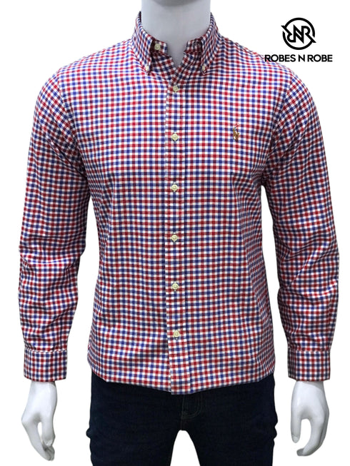 RALPH LAUREN OXFORD CHECK SHIRT RED
