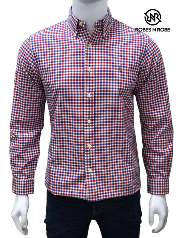 RALPH LAUREN OXFORD CHECK SHIRT RED