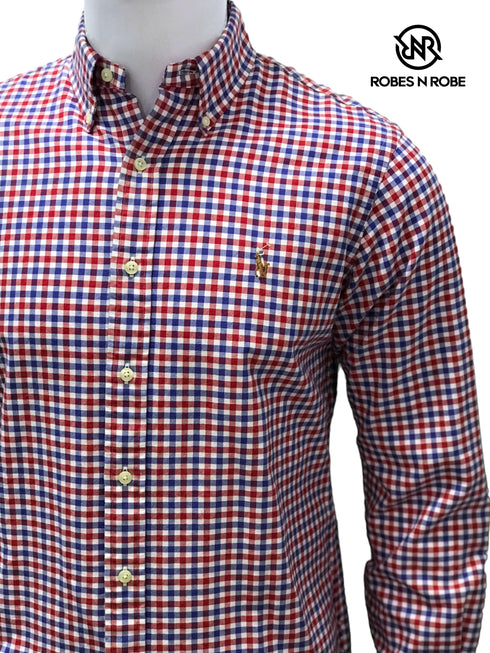 RALPH LAUREN OXFORD CHECK SHIRT RED