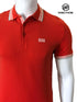 HUGO BOSS REGULAR FIT ORGANIC-COTTON POLO SHIRT WITH CONTRAST LOGO DETAILS