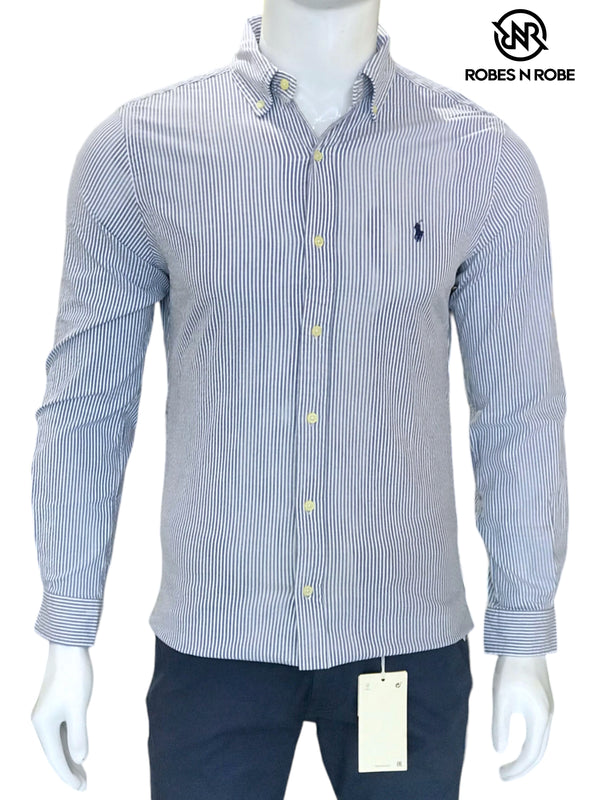 RALPH LAUREN BUTTON DOWN SLIM-FIT STRIPE SHIRT