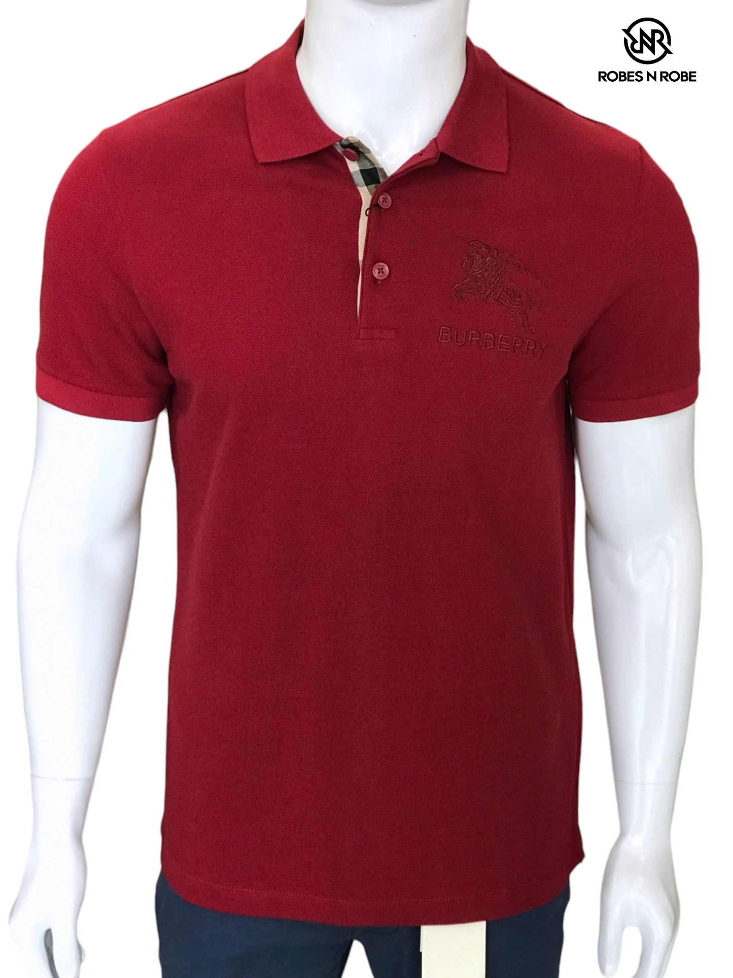 BURBERRY PIQUE POLO SHIRT MAROON