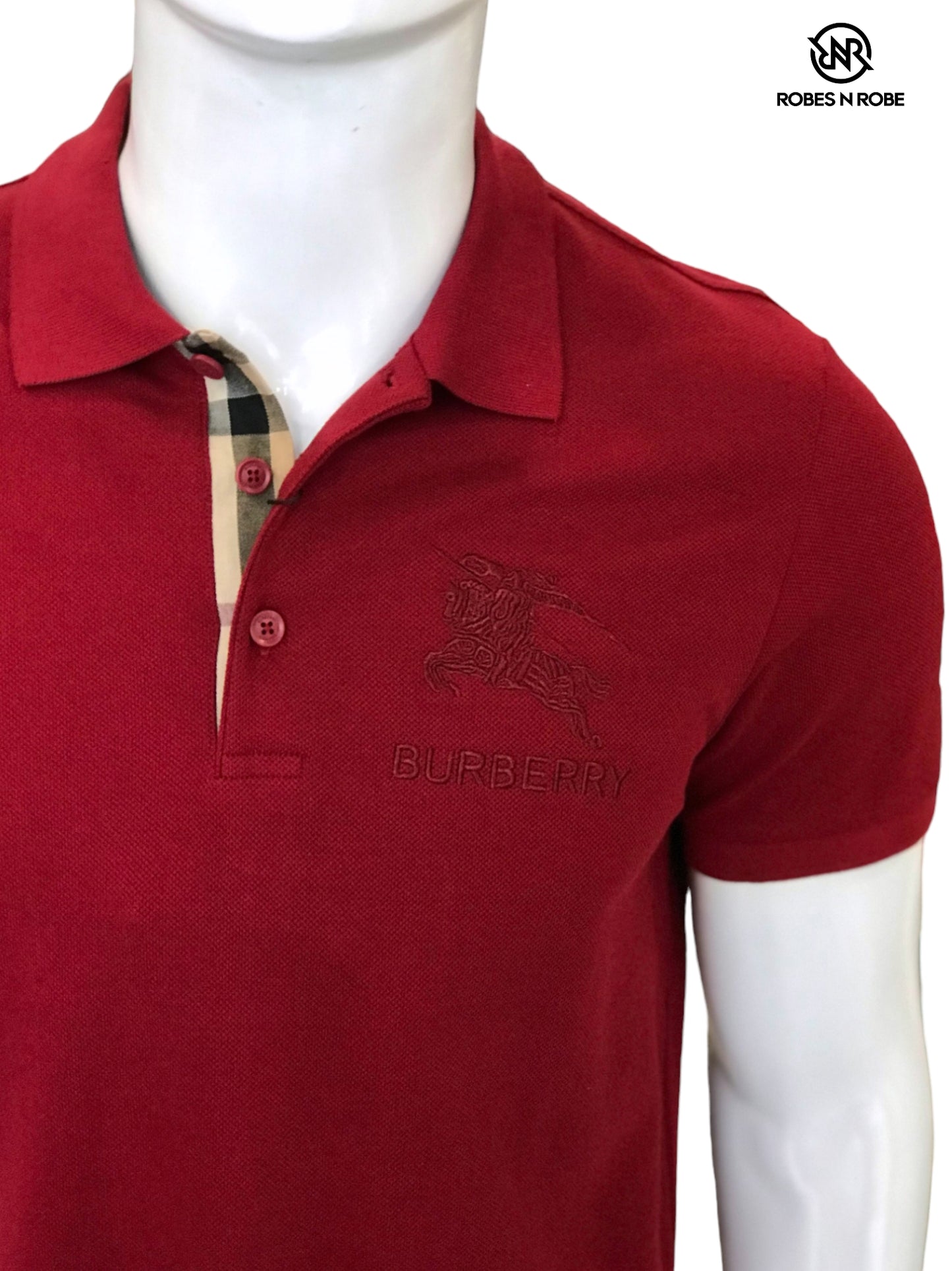 BURBERRY PIQUE POLO SHIRT MAROON