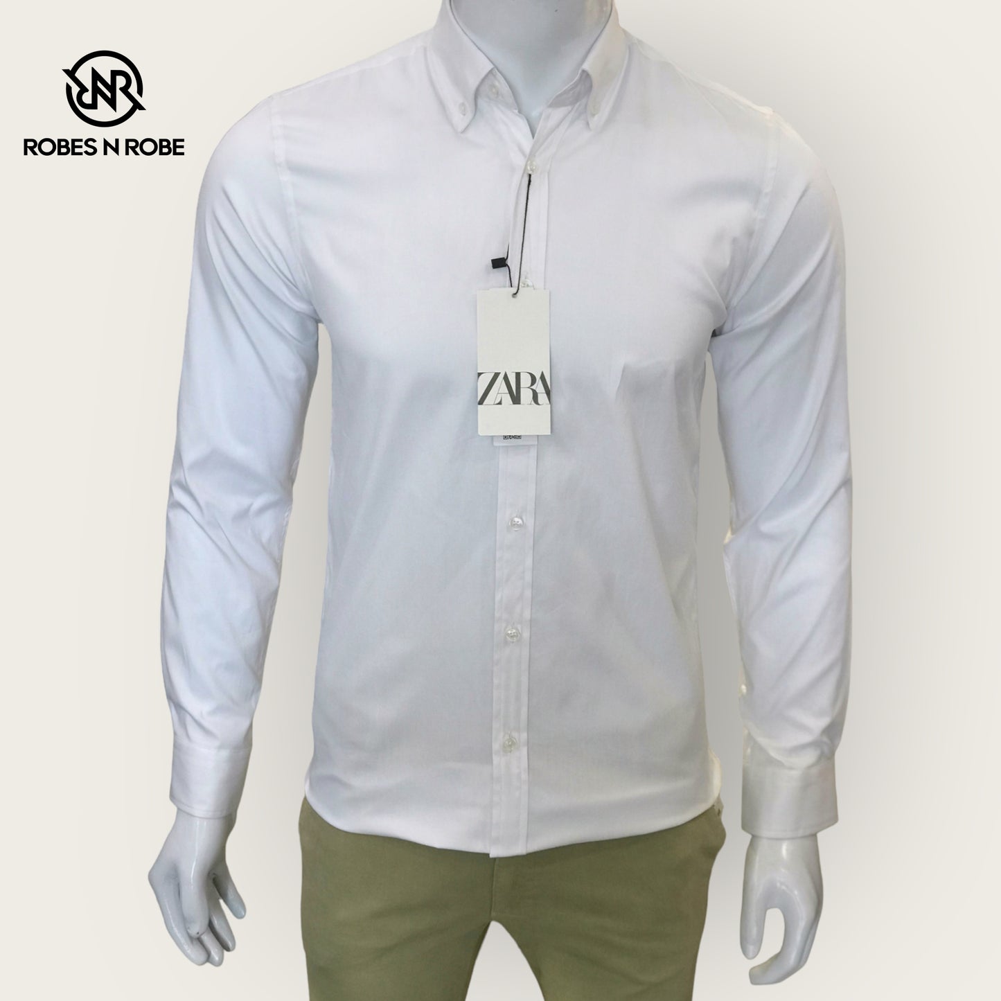 ZARA BUTTON DOWN WHITE COTTON SHIRT