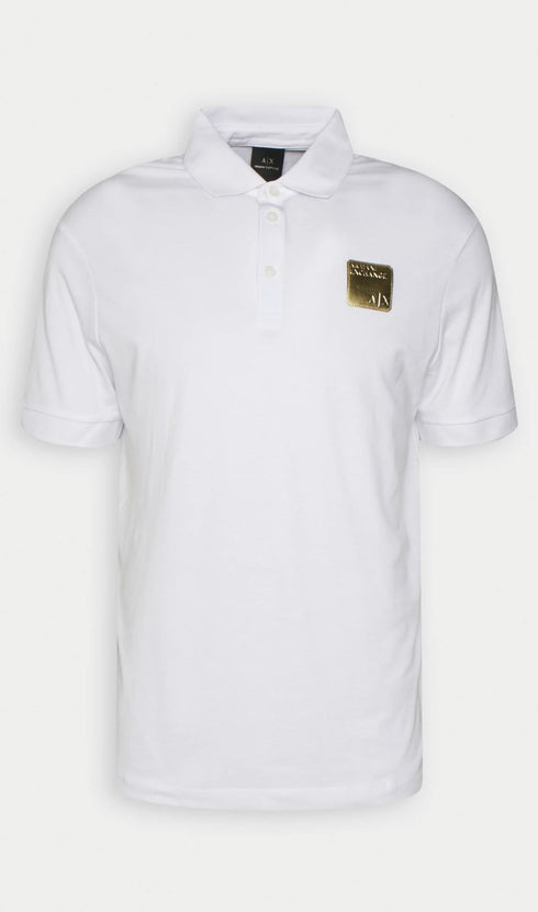A|X ARMANI EXCHANGE METALLIC LOGO POLO