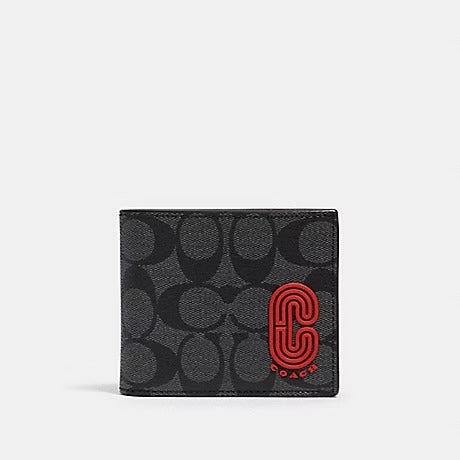 COACH 3-IN-WALLET IN SIGNATURE CANVAS WITH COACH PATCH