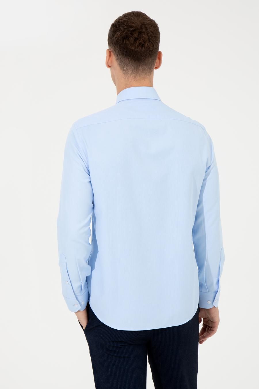 Pierre Cardin Men's Regular Blue Shirt