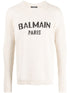 BALMAIN INTARSIA-KNIT LOGO JUMPER