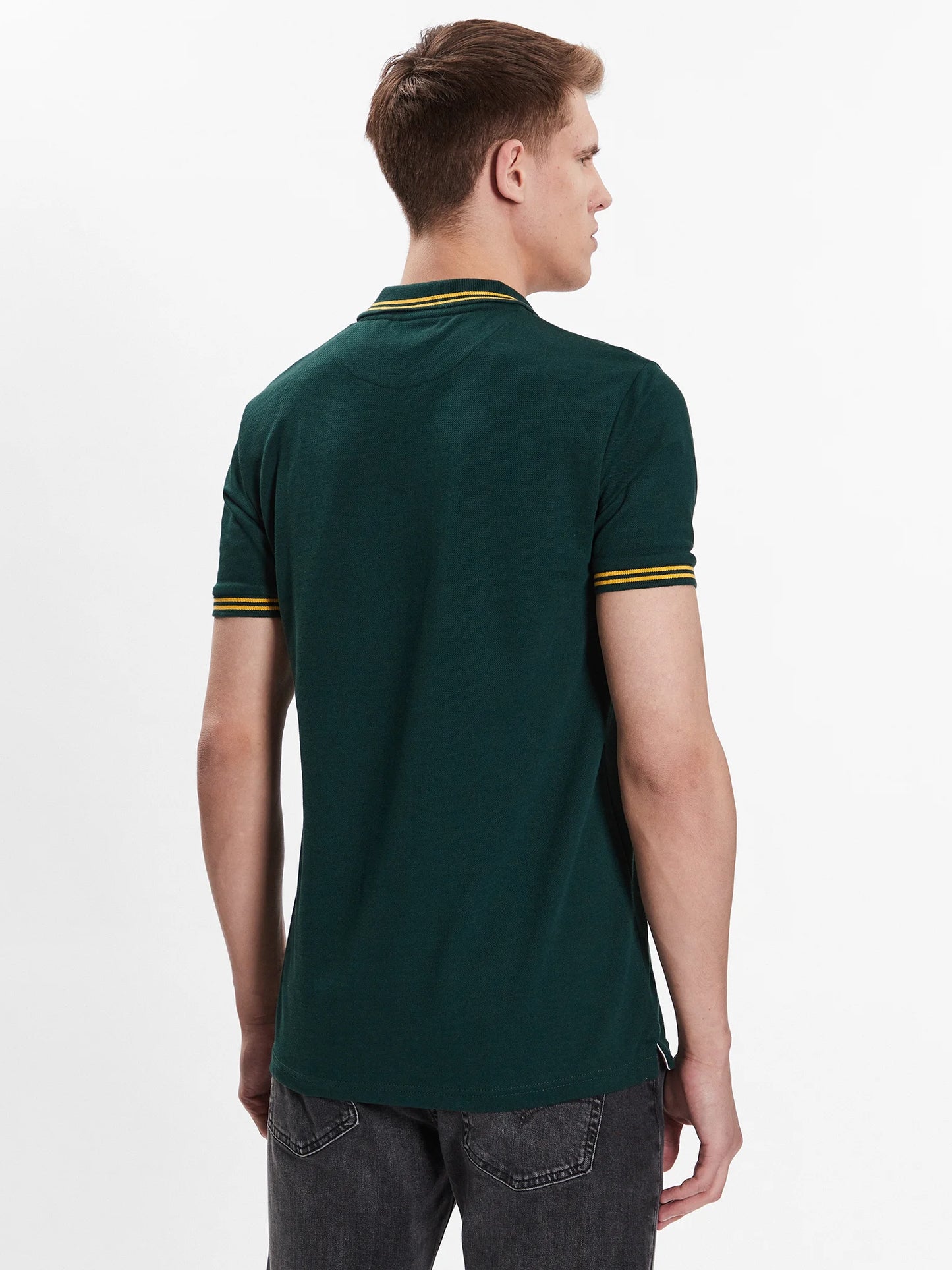 BRAVE SOUL LONDON POLO WITH COLLAR STRIPE