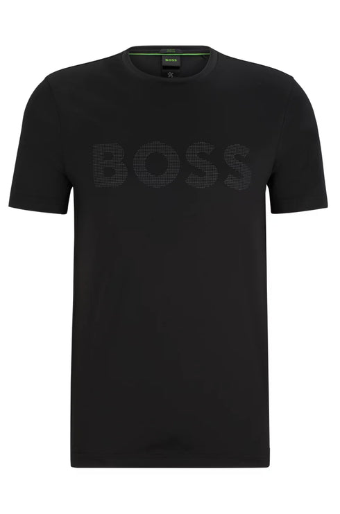 BOSS PERFORMANCE STRETCH T-SHIRT WITH DECORATIVE REFLECTIVE LOGO