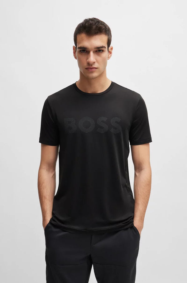 BOSS PERFORMANCE STRETCH T-SHIRT WITH DECORATIVE REFLECTIVE LOGO