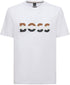 BOSS Crew-Neck White T-shirt with Graphic Logo Print