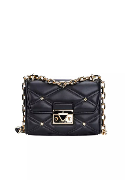 MICHAEL KORS SERENA SMALL QUILTED LEATHER CROSSBODY BAG (BLACK)