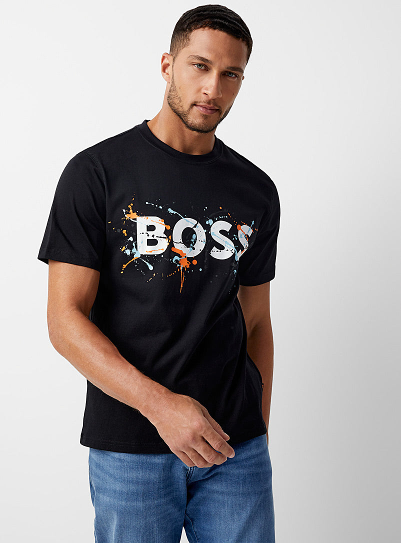 BOSS TEEART COLOURFUL LOGO T-SHIRT BLACK