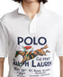 Ralph Lauren VTG Classic Horse Riding Graphic Mesh Polo Shirt White