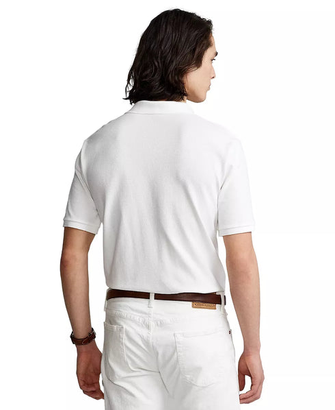 Ralph Lauren VTG Classic Horse Riding Graphic Mesh Polo Shirt White