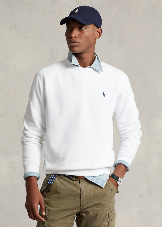 RALPH LAUREN SMALL PONY POLO WHITE SWEATSHIRT