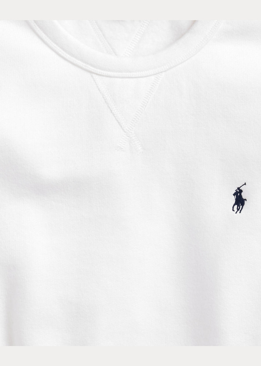 RALPH LAUREN SMALL PONY POLO WHITE SWEATSHIRT