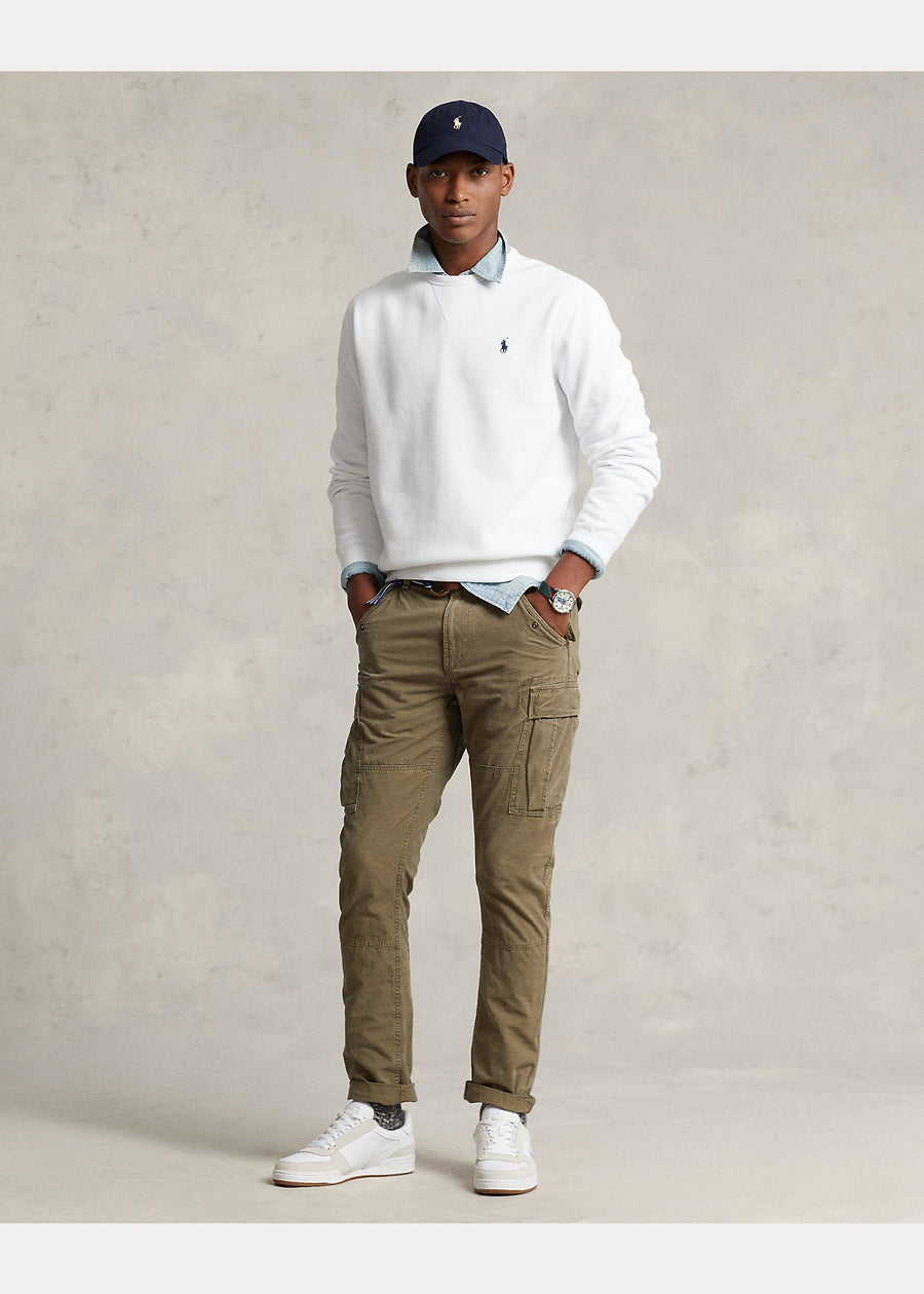 RALPH LAUREN SMALL PONY POLO WHITE SWEATSHIRT