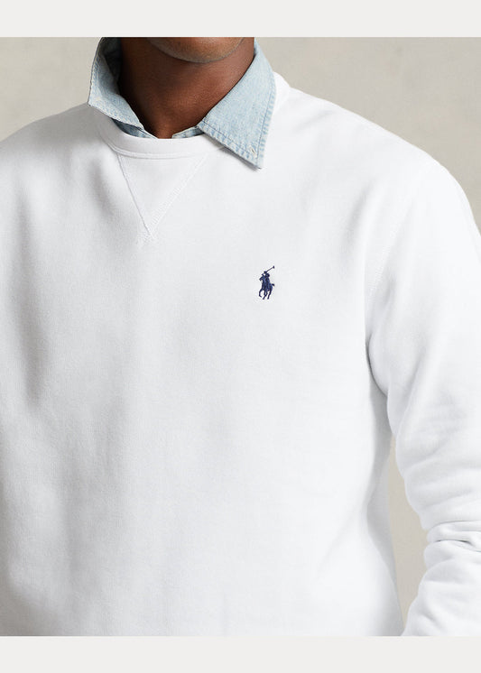 RALPH LAUREN SMALL PONY POLO WHITE SWEATSHIRT