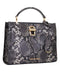 Michael Kors | Black Penelope Medium Snake-Embossed Leather Top-Handle Satchel