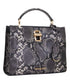 Michael Kors | Black Penelope Medium Snake-Embossed Leather Top-Handle Satchel