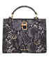 Michael Kors | Black Penelope Medium Snake-Embossed Leather Top-Handle Satchel
